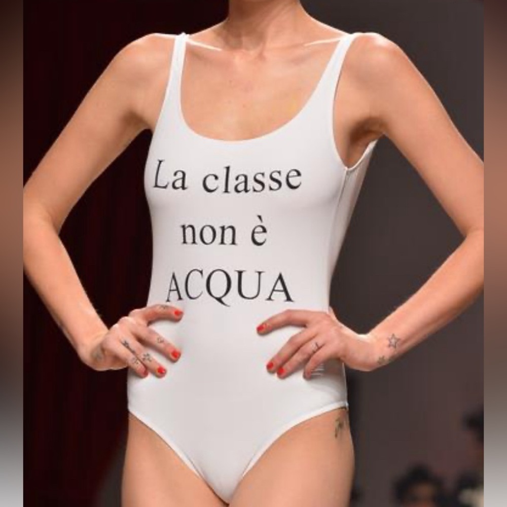 Moschino “class is not water” swimsuit